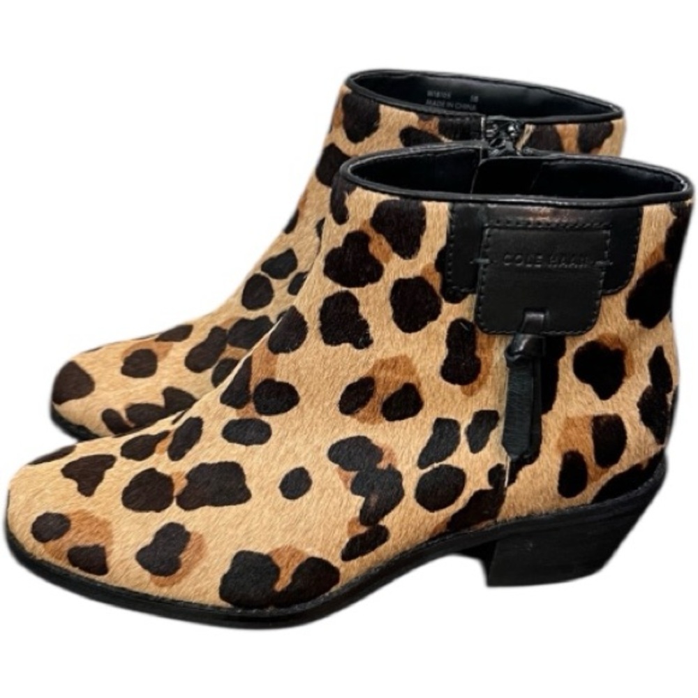 Cole Haan Joanna Leopard Animal Print Calf Hair Boot Size 5 - Picture 3 of 12